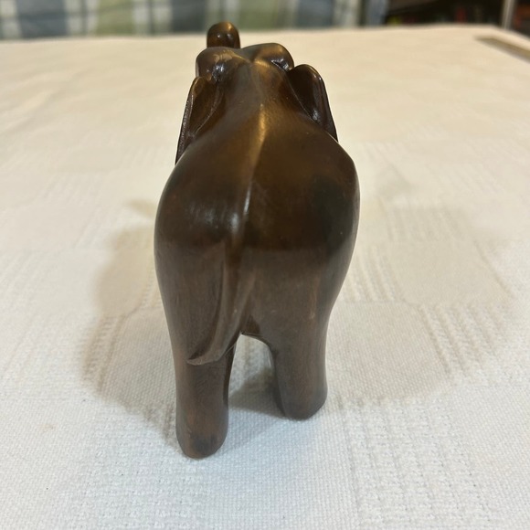 African Elephant Hand Carved Wooden Bahamas on Leg - Picture 5 of 8